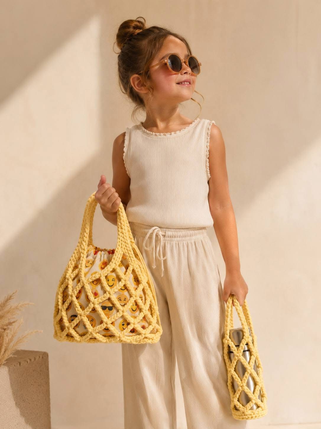 Sacs filet jaunes pour enfant