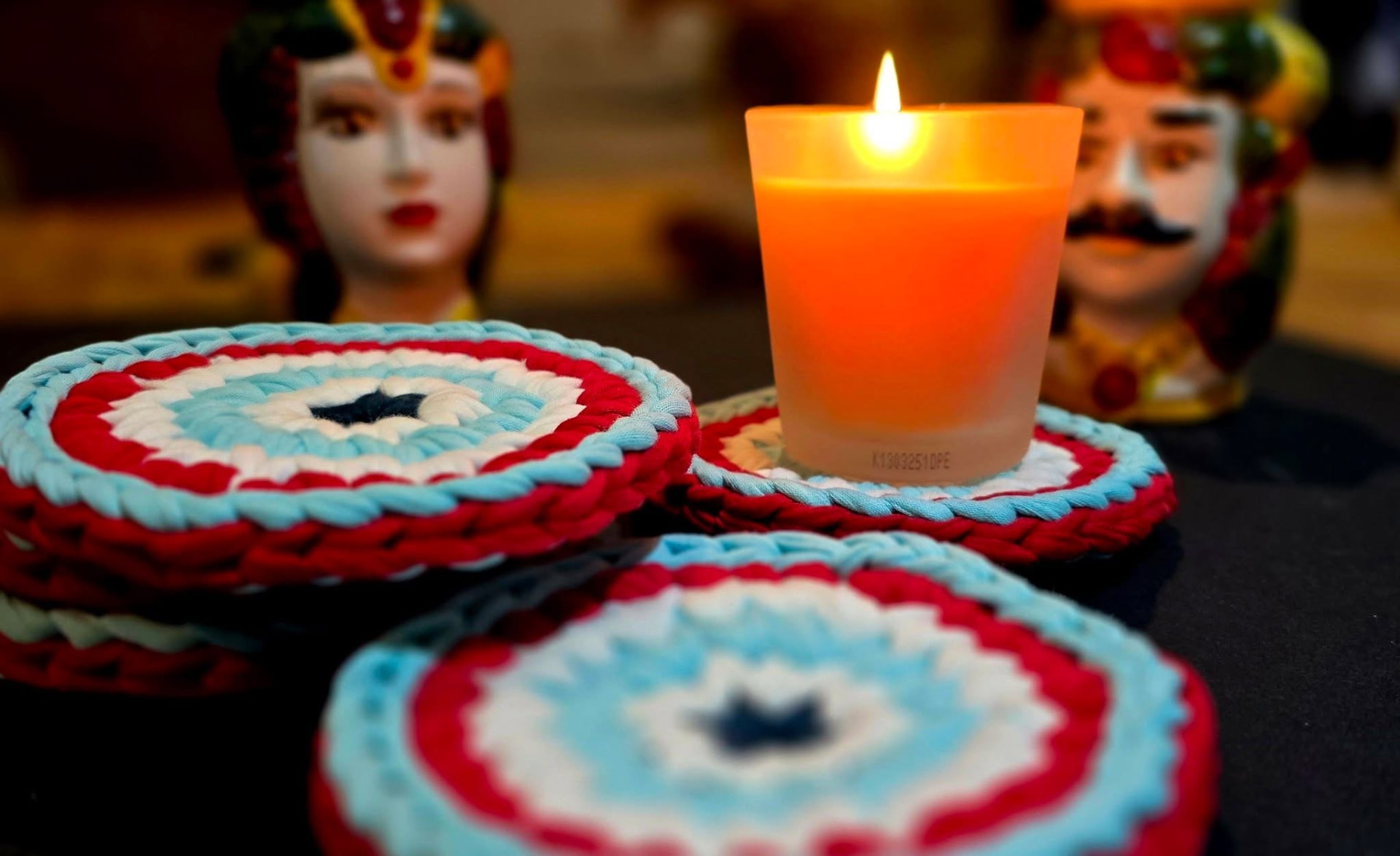 Dessous de verre colorés